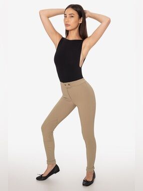AMERICAN APPAREL THE RIDING PANT Tan XS Los Angeles Apparel High Rise